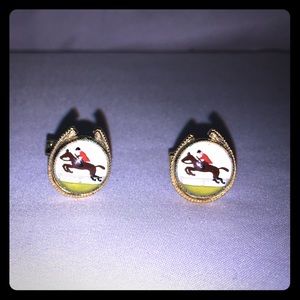 Cufflinks with English style Horse riding